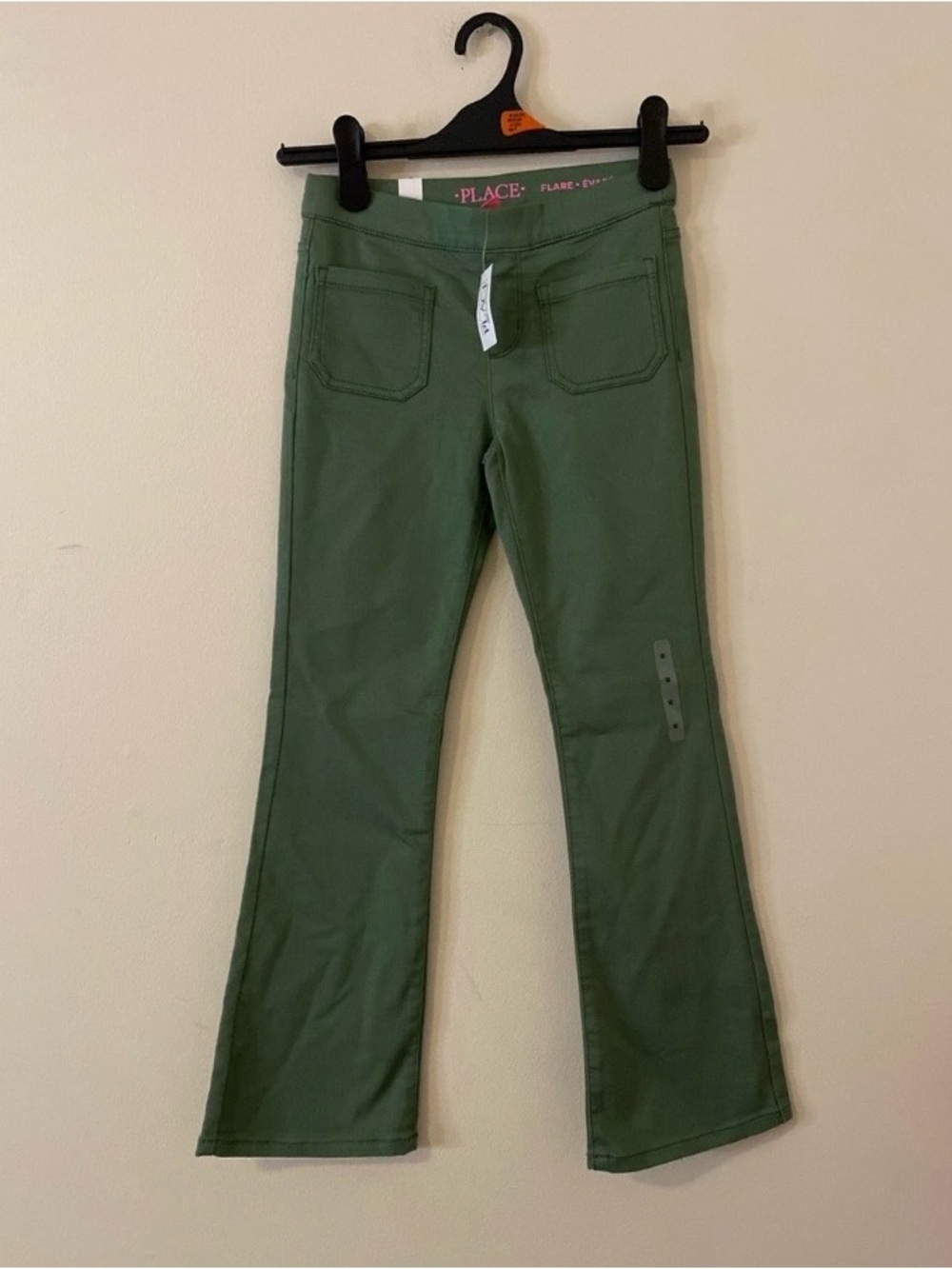 The Children's Place Olive Green Flare Wide-Leg Jeans